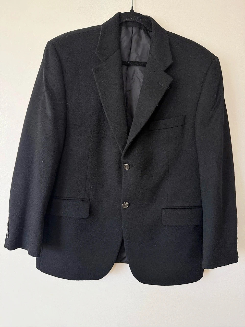 Ralph Lauren Black Wool Ralph Lauren Wall cashmere blazer 40 S